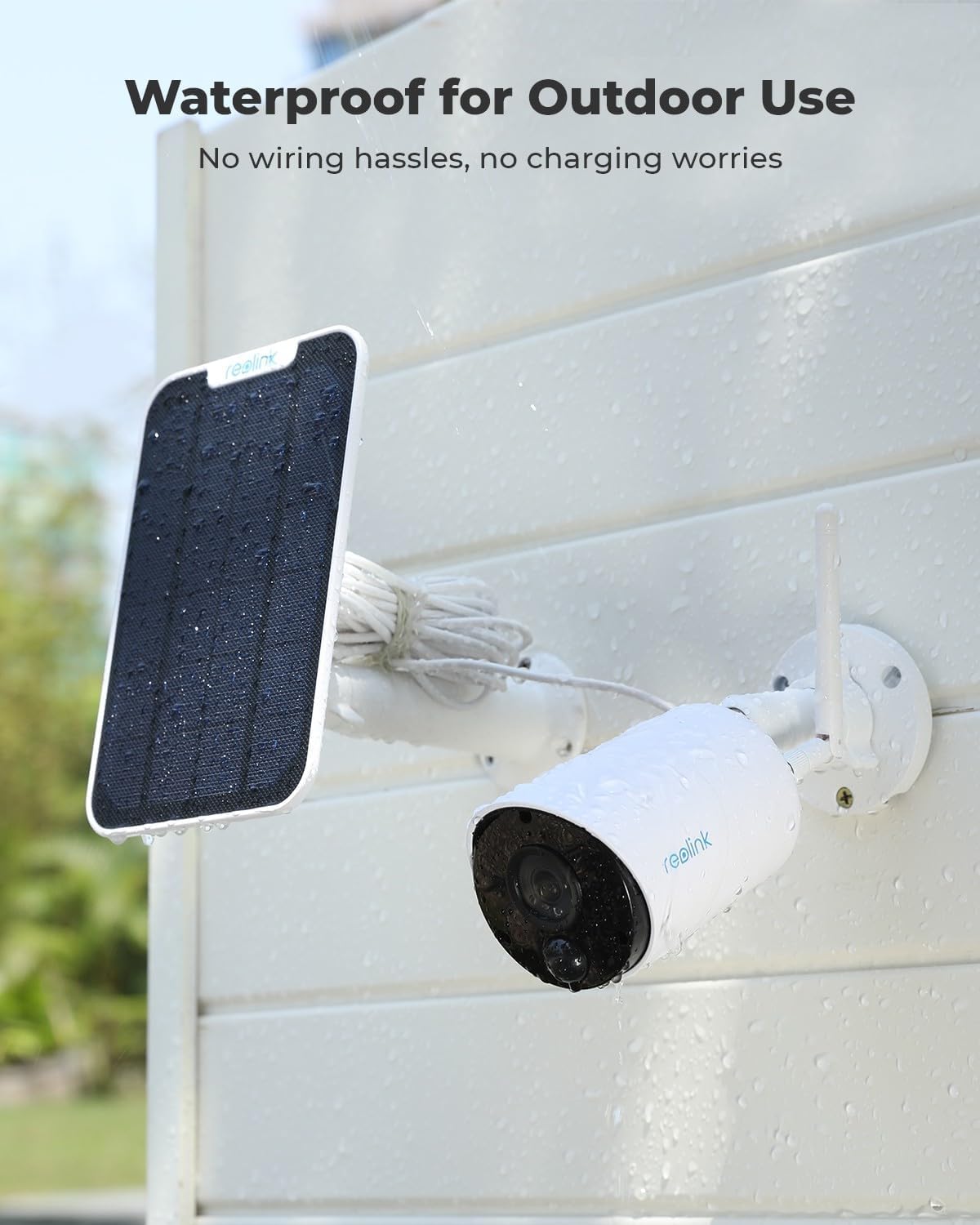 Reolink Argus Eco + Solar Panel 2K 3MP Outdoor WiFi Security Camera – Smart Detection, Night Vision, Local Storage