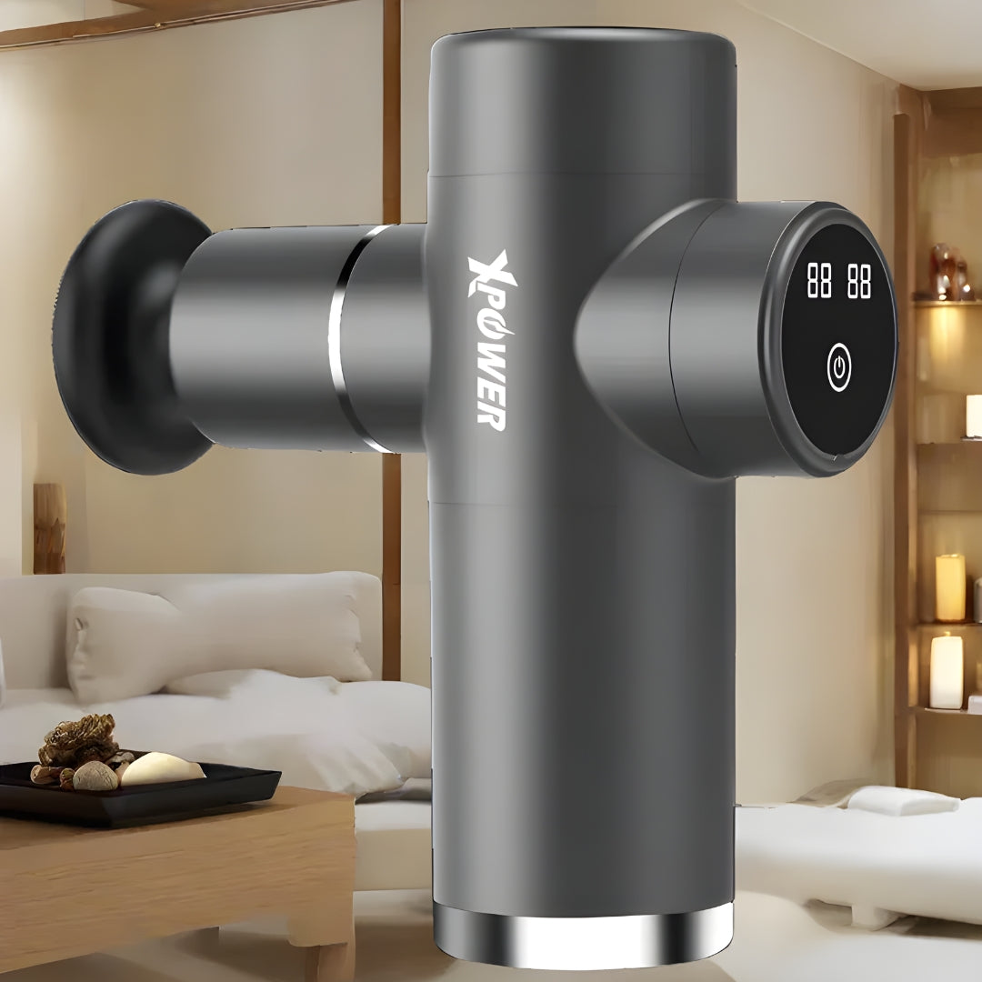 XPower MG4 Mini Massager With 4 Massage Head - Grey